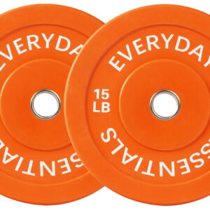 BalanceFrom 15 lbs Colourful Olympic Bumper Weight Plate Pair