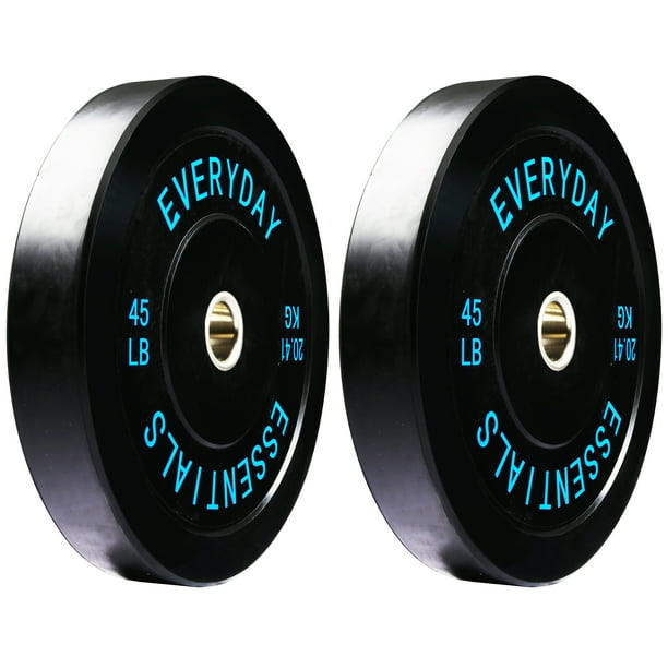 BalanceFrom 45 lbs Black Olympic Bumper Plates - Pair