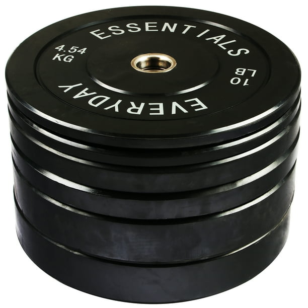 BalanceFrom Black Bumper Plate Set - Consists of Pairs of 10 lb, 15 lb, and 25 lb Plates