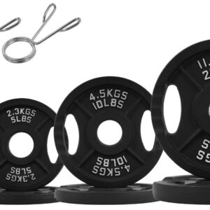 BalanceFrom Forged Iron Olympic Weight Plate Set – Contains Pairs of two.5 lb, 5 lb, 10 lb, and 25 lb