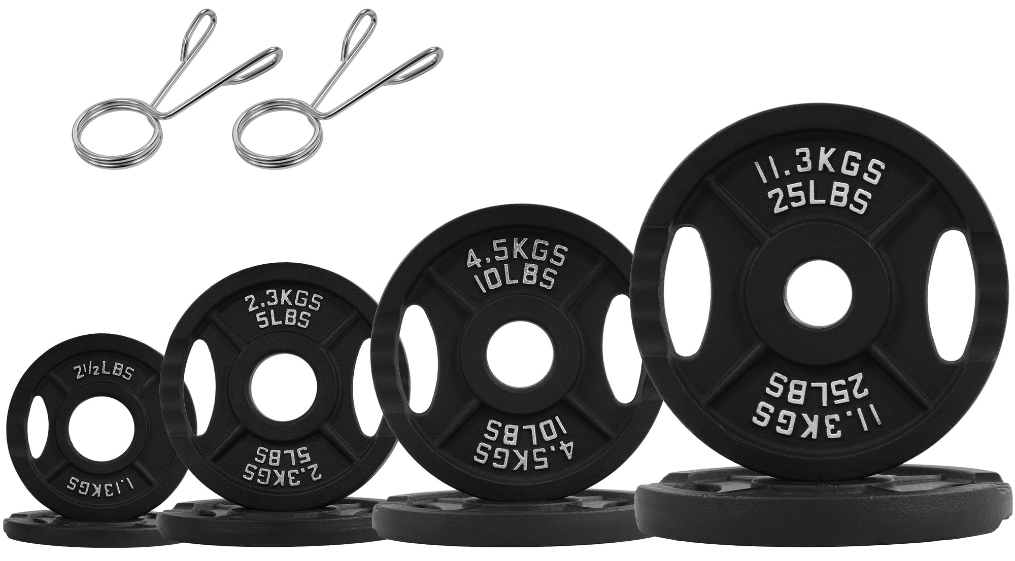 BalanceFrom Forged Iron Olympic Weight Plate Set – Contains Pairs of two.5 lb, 5 lb, 10 lb, and 25 lb