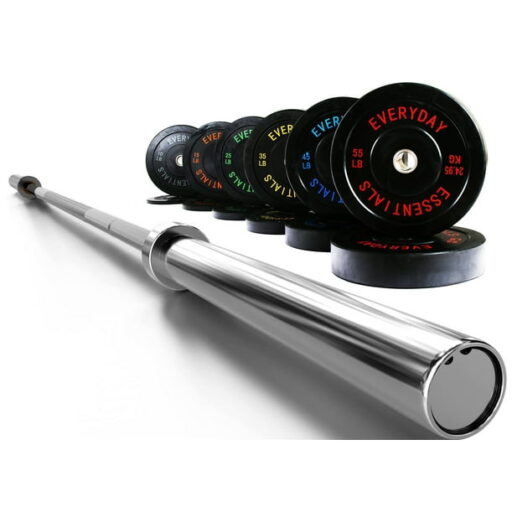 BalanceFrom 2” Olympic Bumper Plate Weight Units with 7FT Barbell, Obtainable in Numerous Packages