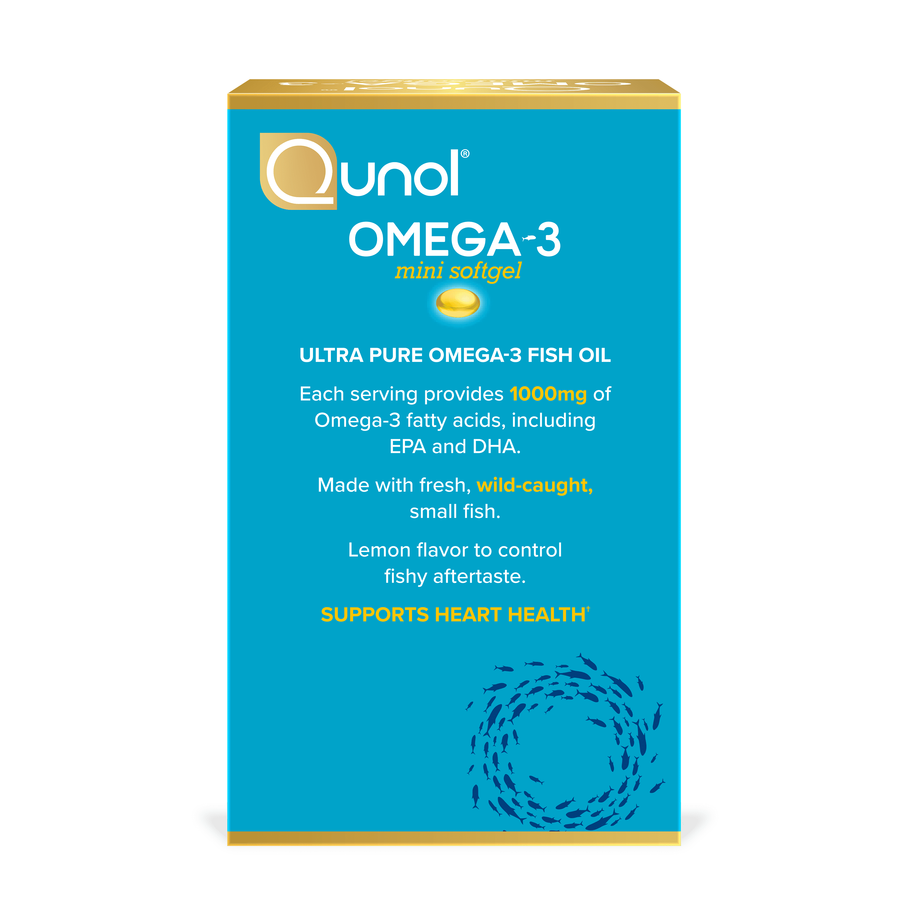 Qunol Mini Omega-3 Fish Oil Complement (180 capsules) for Coronary heart Well being, That includes 1000mg of Wild-Caught Omega-3 Fatty Acids (Together with EPA & DHA)